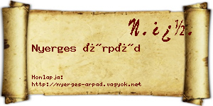Nyerges Árpád névjegykártya